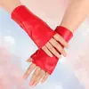 Guantes de Dedos de Cuero para Mujer Ciclismo Cuero PU Hip-Hop Cómodos al Aire Libre Entrenamiento de Dedos Rendimiento Guantes de Baile Recto