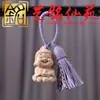 Colgante de cerdito de la suerte lindo de madera de haya, llavero de pareja de animal cerdito del zodiaco de dibujos animados, accesorio para mochila