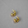 Diseño de Nicho Europeo y Americano Arte Retro Textura Martillada Superficie de Corte Brillante Gotas Menisco Pendientes de Plata 925 Pendientes