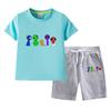 Traje de Verano Rainbow Friends para Niños y Niñas 2023 Nuevo Conjunto de Dos Piezas Delgado de Algodón para Bebés con Mangas Cortas y Pantalones Cortos