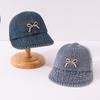 Comércio exterior novo chapéu infantil de verão boné jeans moda arco grande chapéu vazio chapéu de sol de cor sólida