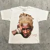 Camiseta Informal de Manga Corta para Hombre con Estampado de Letras Vintage Trendy High Street Y2k Gótico Harajuku Hip Hop para Pareja