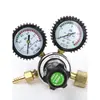 Medidor de gas para máquina de cerveza regulador de presión de cilindro de gas de acero para máquina de cerveza de barril regulador de presión de cilindro de acero de CO2 medidor doble de dióxido de carbono
