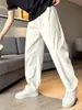 Pantalones Casuales de Pierna Recta con Cordones Estilo High Street para Hombre, Pantalones Finos Juveniles de Moda, Nuevos Pantalones Largos de Tacto Fresco Verano 2026
