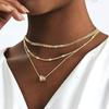 Colar Personalizado Amazon Pingente Redondo Elegante Camadas Joia Colar Festa Viagem Trajeto Presente para Mulheres