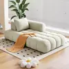 Estilo Crema Francesa Gato Felpa Esponja Chaise Chaise Sofá Individual Reclinable Sala de Estar Dormitorio Balcón Sofá Perezoso Madera
