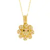 Set de Collares Transfronterizo Estilo Japonés y Coreano Nuevo Colgante Giratorio de Flor con Circonita Cadena para Clavícula de Acero de Titanio Elegante Joyería