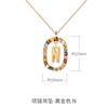 Collar europeo y americano transfronterizo de 26 letras en español para mujer, cadena de clavícula versátil, diseño de nicho con gema de cristal
