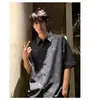 Camisa de Manga Corta Estampada de Estrellas de Moda Estilo Hong Kong Verano Moda Holgada para Hombre con Cuello