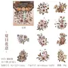Pegatinas de Día Hermoso Serie Flor y Canción de Ensueño Tema Floral Oscuro Materiales de Decoración para Diario 20 Hojas Incluidas