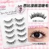 Pestañas Postizas Estilo Asiático, Tira Completa Estilo Tailandés Estilo Cómico Extensiones de Pestañas Naturales Húmedas, Pestañas Postizas de Racimo Completo, Especialmente Diseñadas para Maquilladores