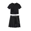 Traje Sexy de Mujer Disco Verano Top Corto Chica Guapa Genial Estilo Gótico Deseo Puro Falda Plisada Traje de Baile de Jazz