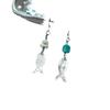Pendientes asimétricos de pez pequeño de estilo chino "Pez", exquisitos y ligeros, de lujo, hechos a mano para mujer.