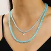 Lindo Set de Dos Piezas de Collar y Pulsera de Flores con Cuentas de Color Caramelo Transfronterizo Color Dopamina Amor Cadena Clavícula para Mujer