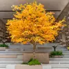 Árvore Ginkgo Artificial, Árvore Falsa Amarela, Folhagem para Janela Interna e Externa, Decoração de Árvore Real, Paisagismo, Ornamento de Árvore dos Desejos para Hotel