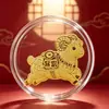 Pegatina de teléfono de oro puro 999 cordero pequeño, Pegatina trasera de teléfono Año del Cordero 2 mg, Regalo corporativo promocional, Venta al por mayor de fábrica