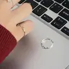 Anillo Cola de Mobius Incrustado de Diamantes de Plata de Ley S925 Simple Moda Nicho Alto Gama Anillo de Combinación Diaria Anillo para Mujeres