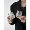 Taza de Vidrio Patrón Glaciar Taza de Agua Taza de Whisky Taza Martillada Japonesa Taza para Bebidas Taza de Té