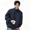 Chaqueta estilo americano Harrington con cuello mao, nueva colección de otoño para hombre, chaqueta tipo béisbol de corte holgado, chaqueta tipo coach de trabajo, chaqueta de algodón con cuello mao