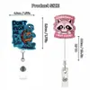 Fuente Spot Nuevo Transfronterizo Brillo Acrílico Creativo Animal Rotación 360 grados Pin de Cocodrilo Carrete Retráctil para Insignia