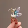 Broche de arte com asas de anjo micro cravejado de zircônia 2023 novo, broche de lapela de alta qualidade para vestido de dançarina, pino de roupa