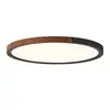 Luz de ventilador sin aspas Bauhaus, veta de madera de nogal minimalista, diseño de mediados de siglo, luz de ventilador de techo integrada silenciosa de frecuencia variable para dormitorios