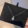 Cadena para clavícula de plata de ley S925 con forma de botella de perfume creativa, alto sentido, estilo ins, diamante cuadrado, nicho, estilo socialité francesa
