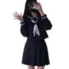 Cian Tres Uniforme de Marinero Japonés Básico Uniforme Escolar Ortodoxo Genuino Vestido Midi Vestido de Verano Falda Larga de Chica Mala