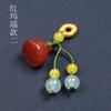 Ágata Natural de 12 mm Vaina de Loto Gota Pequeña Aventurina Oro Seda Jade Cristal Colgante Pequeño Accesorios de Colgante Pulsera Pulsera