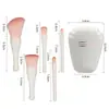 Set de 5 Brochas de Maquillaje con Espejo, Brocha para Polvos con Forma de Concha, Pincel para Sombras de Ojos, Pincel para Rubor, Herramientas de Belleza, Multifuncional al por Mayor