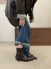 2026 Nuevas Botas Cortas Retro de Punta Fina con Tacón Grueso y Plisados para Otoño Invierno, Modernas, Cómodas, Versátiles para el Trabajo, Mujer