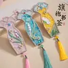 Marcador de página de cheongsam de perlas de brocado Song estilo chino tradicional, kit de manualidades DIY para niños, adecuado para talleres creativos, actividades de team-building y como recuerdo