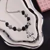 Collar con Colgante de Cruz Estilo Harajuku Hip Hop Marca de Moda ins Celebridad de Internet Transmisiones en Vivo Explosiones Accesorios Estilo Frío Lote