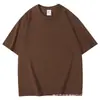 Camiseta de Manga Corta 100% Algodón 300g Peso Pesado para Hombre Top Grueso Verano Holgado Versátil Agradable a la Piel Cómodo Manga Corta Venta al por Mayor