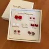 Exclusivo da Transmissão ao Vivo: Conjunto de Presente de Sete Peças de Brincos Pequenos para Mulheres, Pino de Prata, Amigável para Estudantes, Delicado, Feminino, Presente de Aniversário, Acessórios de Orelha