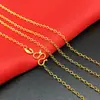 Joyería de latón chapado en oro de cadena fina para mujer, collar O chapado en oro, cadena para suéter, puesto de suministro al por mayor de Taobao