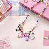Collar de cuentas de fresa con diseño de niña de dibujos animados, nuevo estilo, cadena colgante de resina para niña pequeña, estilo coreano, joyería dulce para niños.