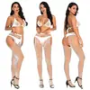 Yue Die Estilo Europeo y Americano Lencería Malla con Diamantes Calientes Medias Sexy Conjunto de Uniforme de Coqueteo para Pareja Tz5024