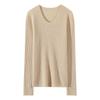 Suéter de Gola U Outono e Inverno Feminino Suéter de Cashmere Feminino Gola Baixa Slim Aparência Emagrecedora Justo Suéter para Usar por Baixo Malha Pura de Cashmere