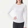 Ropa Ajustada de Pilates Yoga Manga Larga Elástica Yoga Manga Larga Corte Entallado Transpirable Negro Top Deportivo Mujer Fitness Otoño