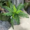 Helecho Verde Biónico 15 Hojas Persas de Tacto Natural Hoja de Helecho Grande Pared de Fondo Ventana Planta Verde en Maceta Pared de Plantas Verdes