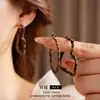 Pendientes de Aro Redondos con Forma de Corazón, Estampado de Leopardo, Aguja de Plata, Pendientes Melard Vintage, Estilo de Gama Alta de Nicho, Accesorios para Orejas Únicos y Exagerados