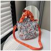 Bolsa de Tela Floral Pequeña 2024 Nueva Llegada Bolso Tote Portátil Moda Femenina Casual Bandolera para Viaje al Trabajo Hombro Lona Axilar