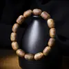 Pulseira Autêntica de Agarwood Huang Qi Nan com Fragrância Rica, Contas de Oração Unissex, Altamente Perfumada, Contas Budistas Colecionáveis