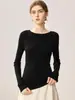 Suéter de punto de imitación de alta calidad, fino, 100% lana pura, cuello redondo, para mujer, corte ajustado, adelgazante, capa base versátil, disponible en varios colores, suave y cómodo