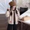 Cárdigan de Punto Floral de Otoño para Niñas, Abrigo de Moda para Primavera y Otoño, Suéter Versátil para Estudiantes para Salir