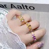 Anel Aberto Colorido Popular Vintage Retrô Esmaltado para Mulheres, Anel de Personalidade de Luxo Leve de Nicho