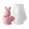 Molde de Silicona para Vela de Conejo Taza de Té Jiahuimei DIY Conejo de Pascua Velas Hechas a Mano Adorno Decorativo de Aromaterapia