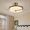 Lámpara de Restaurante Nueva, Lámpara de Techo Cálida Color Crema Estilo Antiguo para Dormitorio, Lámpara Ventilador Retro de Nogal Estilo Chino Nuevo para Estudio