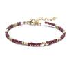 Joyería de Moda Bohemia Europea y Americana para Mujer Chapado en Oro Piedra Fresa Rosa Piedra Natural Pulsera de Cuentas